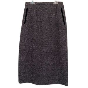 TRIBAL High Waisted Black and White Tweed Business Skirt with Pockets - 6